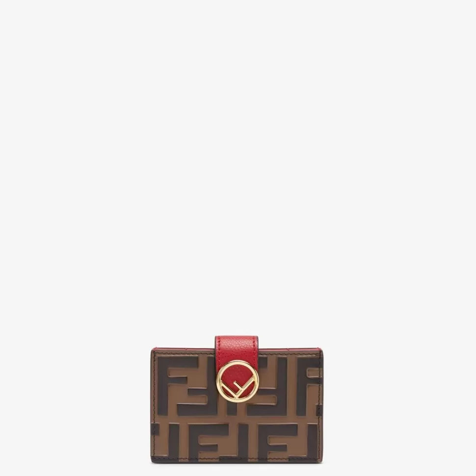 Porte-Cartes A Soufflet En Cuir Rouge | Fendi Cheap