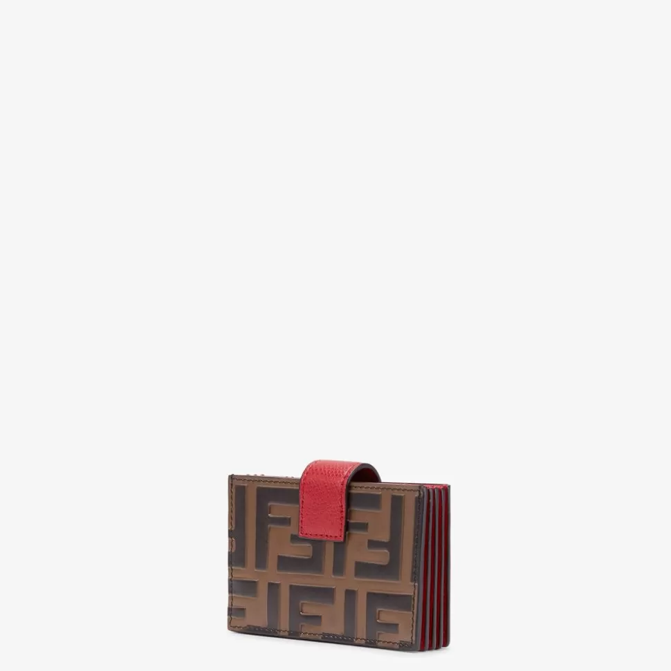 Porte-Cartes A Soufflet En Cuir Rouge | Fendi Cheap