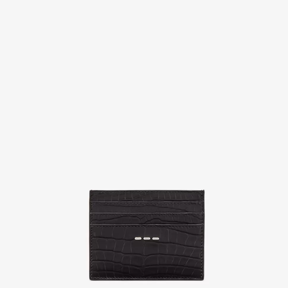 Porte-Cartes En Alligator Noir | Fendi Outlet