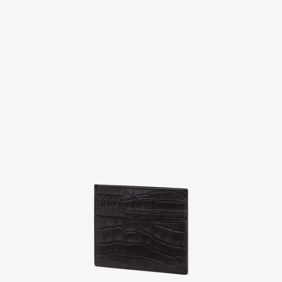 Porte-Cartes En Alligator Noir | Fendi Outlet