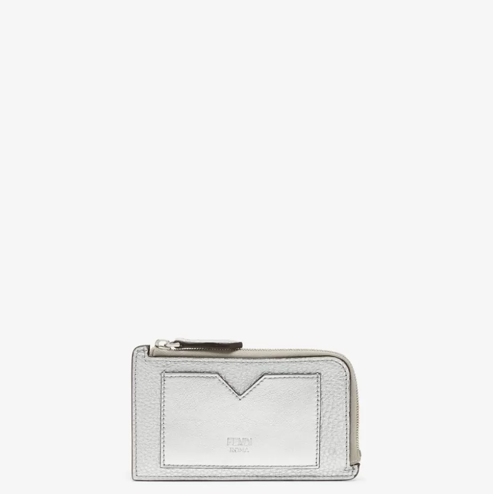 Porte-Cartes En Cuir Argent | Fendi Shop