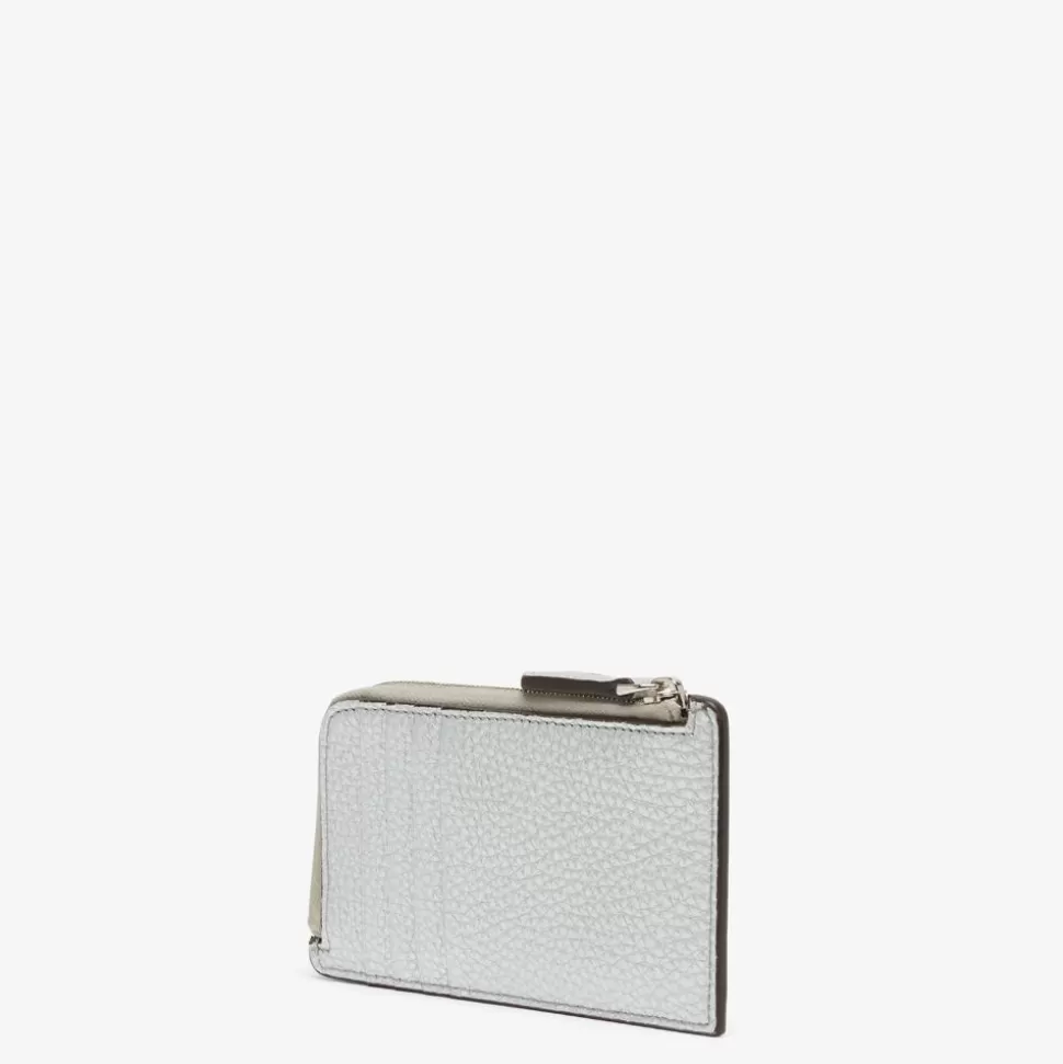 Porte-Cartes En Cuir Argent | Fendi Shop