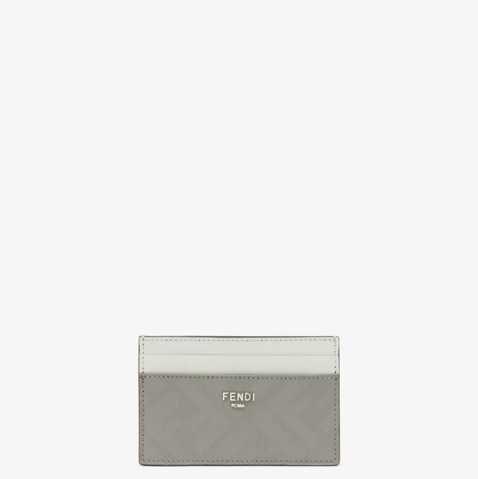 Porte-Cartes En Cuir Couleur Gris Taupe | Fendi Clearance