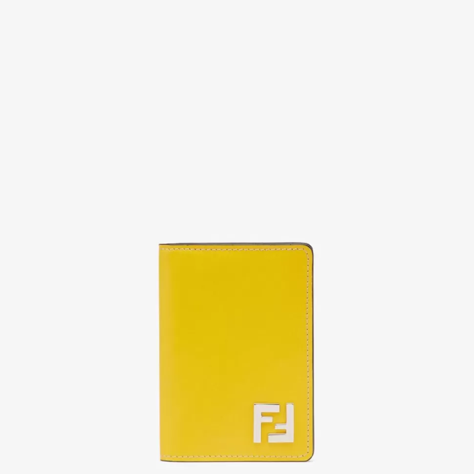 Porte-Cartes En Cuir Jaune | Fendi Discount