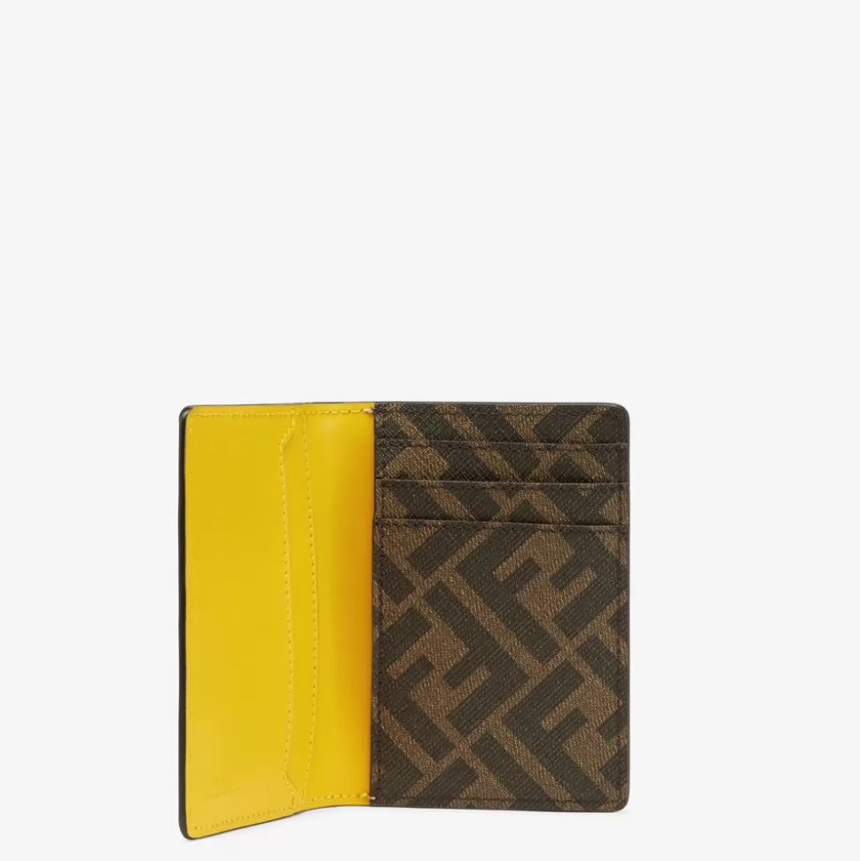 Porte-Cartes En Cuir Jaune | Fendi Discount