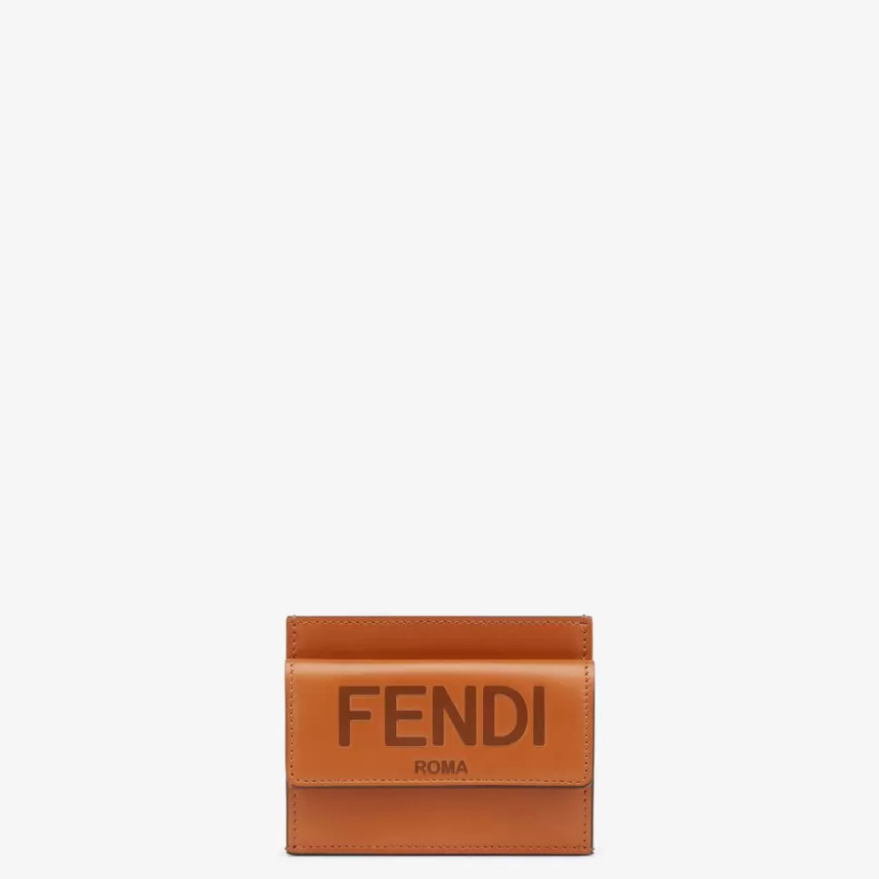 Porte-Cartes En Cuir Marron | Fendi Outlet