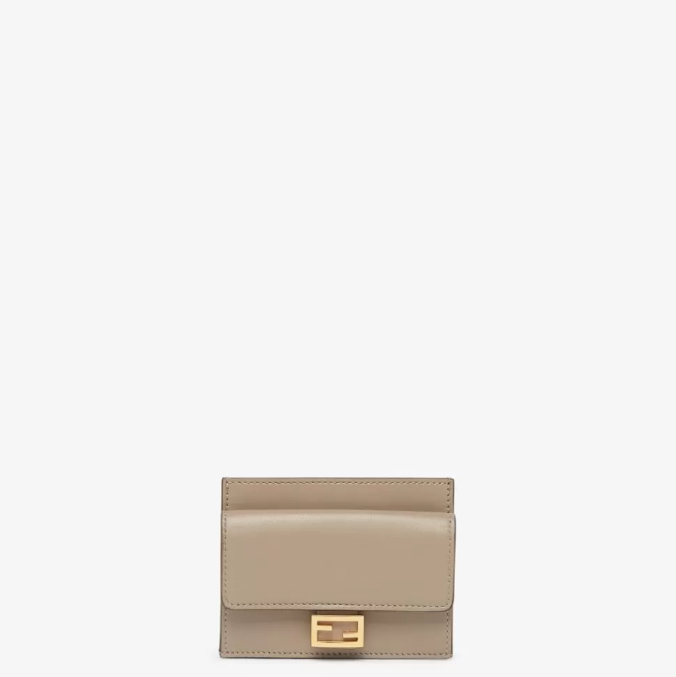 Porte-Cartes En Cuir Nappa Couleur Taupe | Fendi Discount