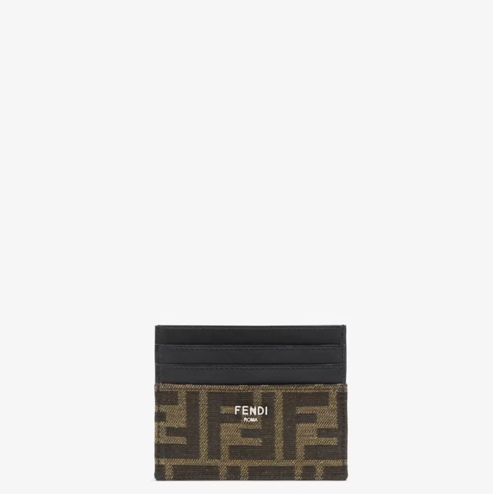 Porte-Cartes En Tissu Ff Marron | Fendi Best Sale