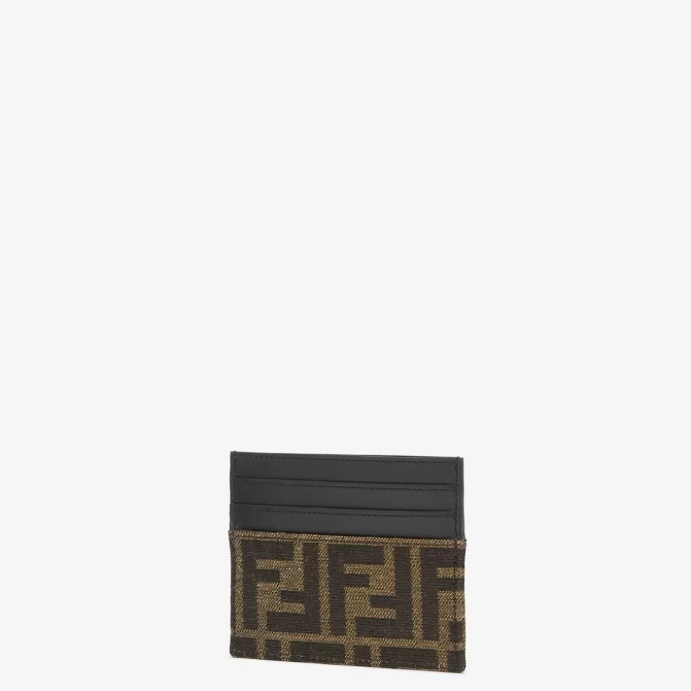 Porte-Cartes En Tissu Ff Marron | Fendi Best Sale