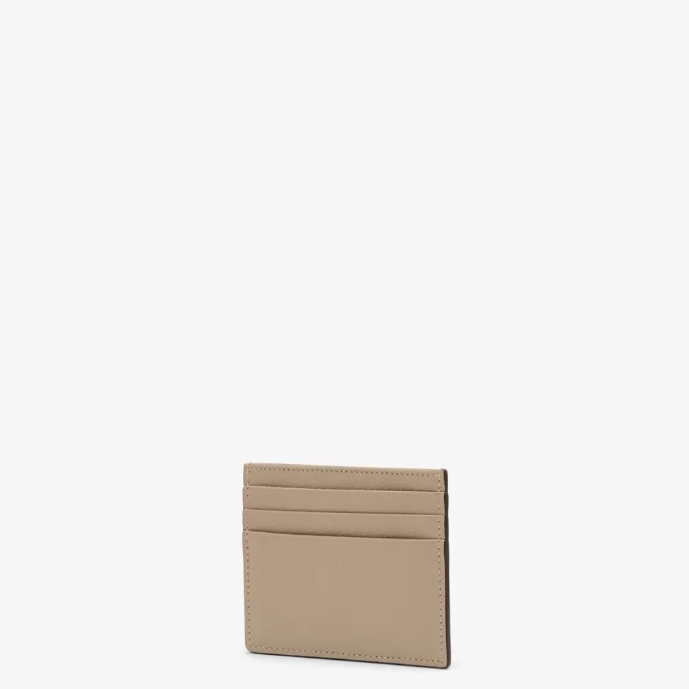 Porte-Cartes Plat En Cuir Beige | Fendi Online