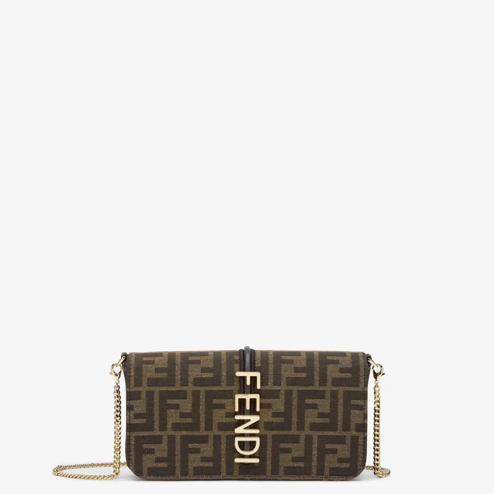 Portefeuille En Tissu Ff Marron | Fendi New