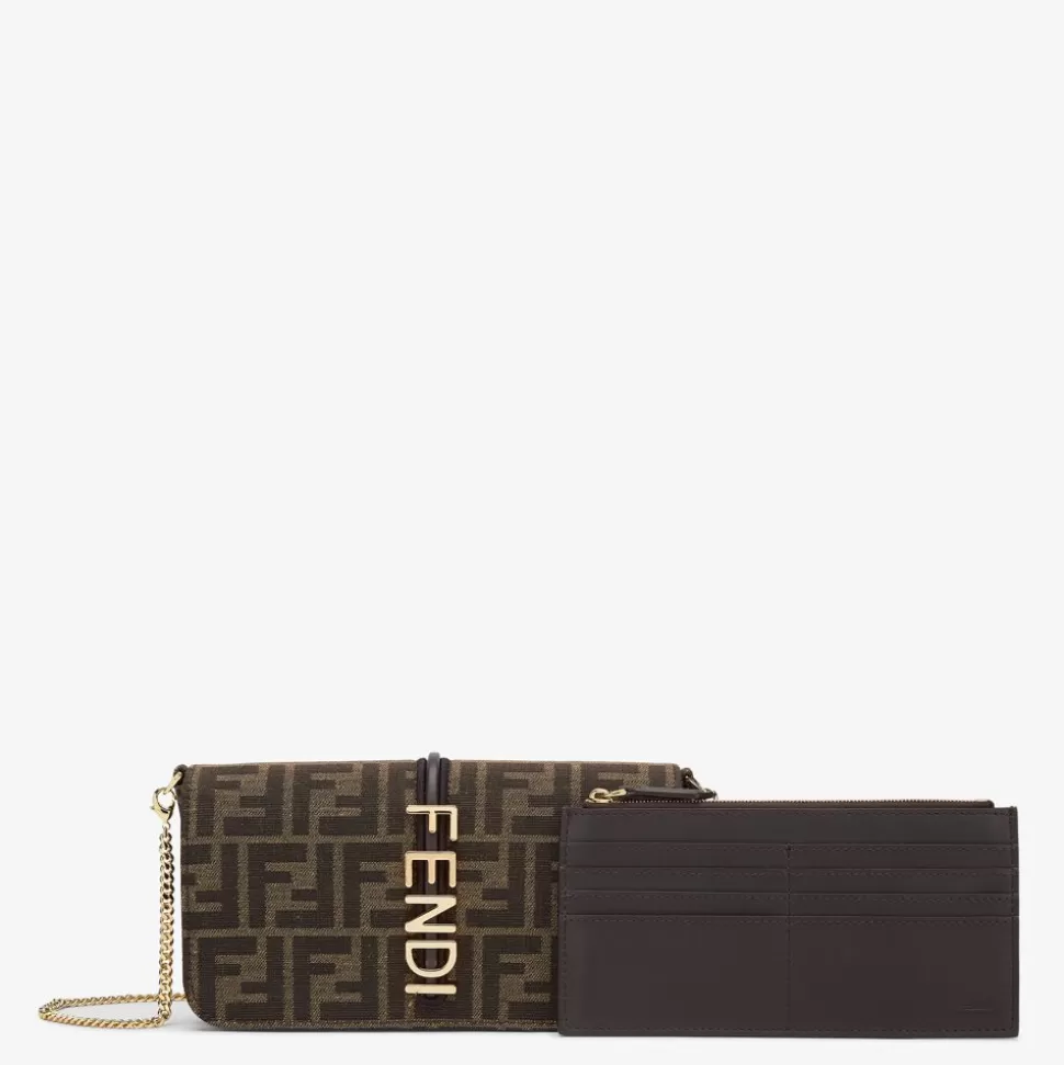 Portefeuille En Tissu Ff Marron | Fendi New