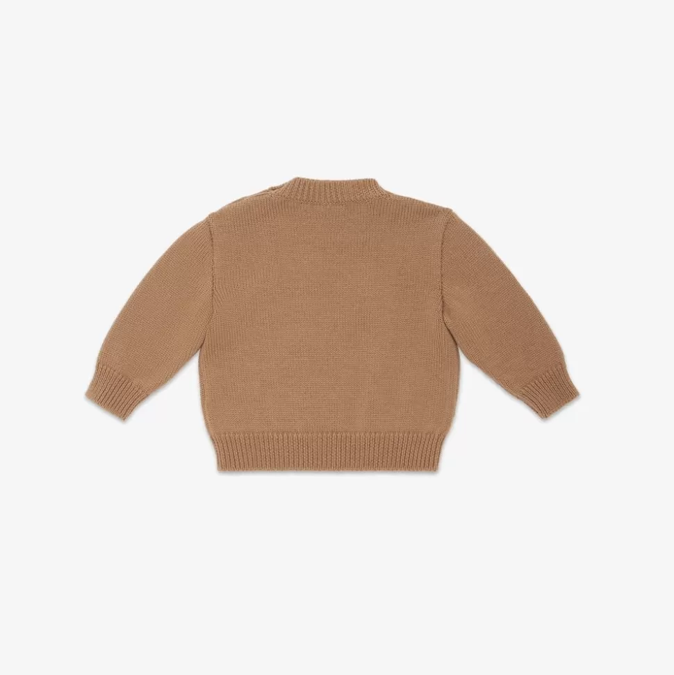 Pull Bebe En Laine Beige | Fendi Discount