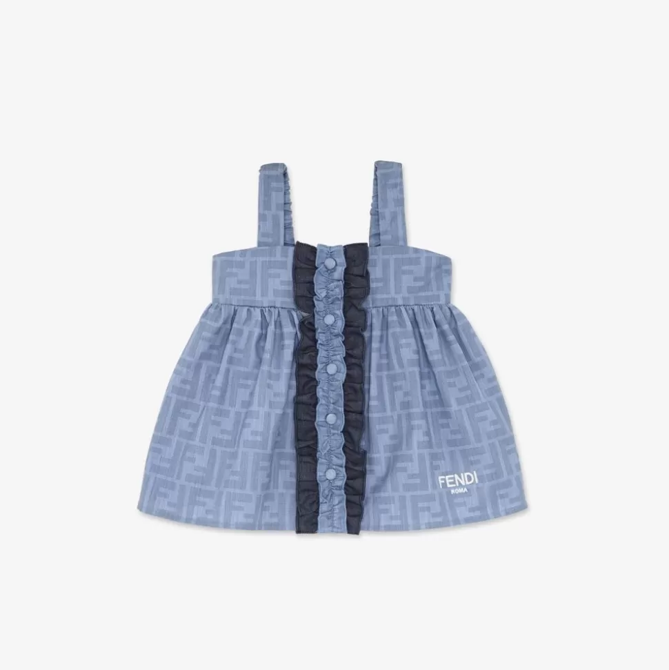 Robe Bebe En Chambray Bleu Ciel | Fendi Best