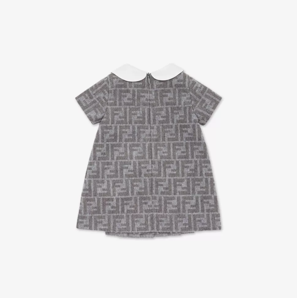 Robe Bebe En Flanelle Avec Logo Et Plisse | Fendi Clearance