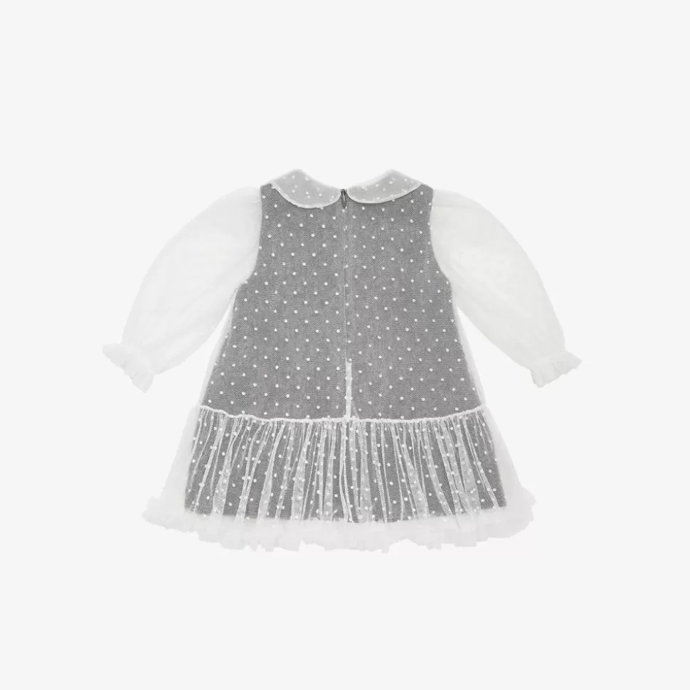 Robe Bebe En Flanelle Et Tulle Avec Broderies | Fendi Outlet