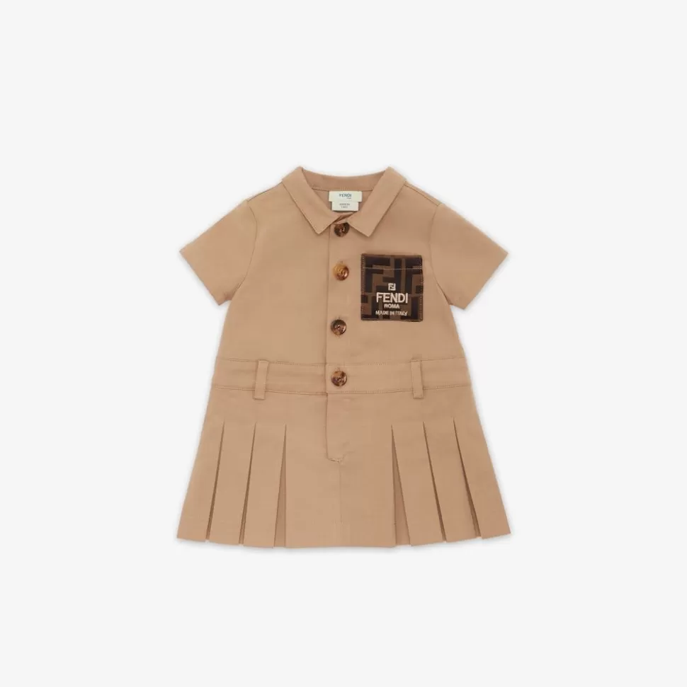 Robe Bebe En Gabardine Beige | Fendi Outlet