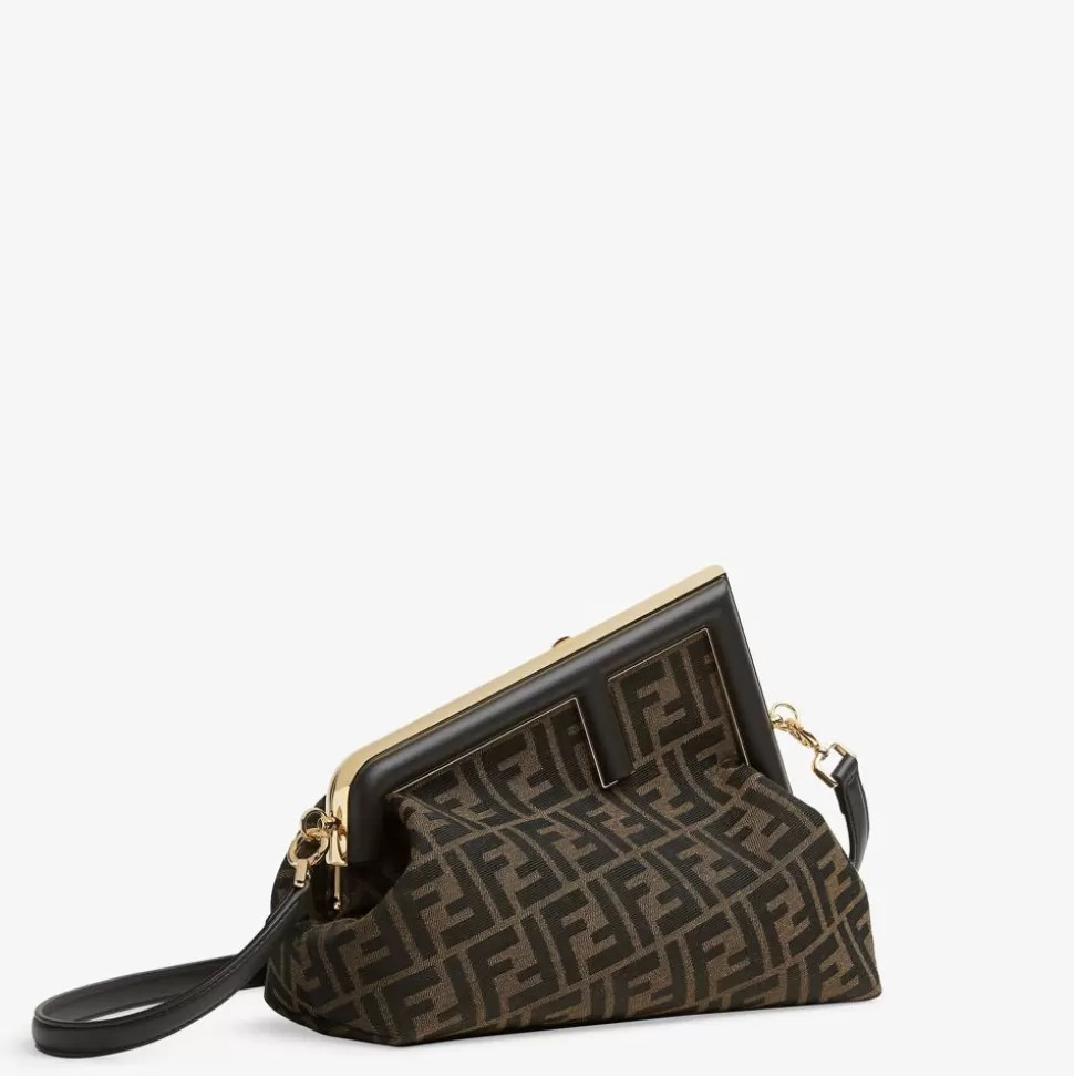 Sac En Tissu Jacquard Ff Marron | Fendi Cheap