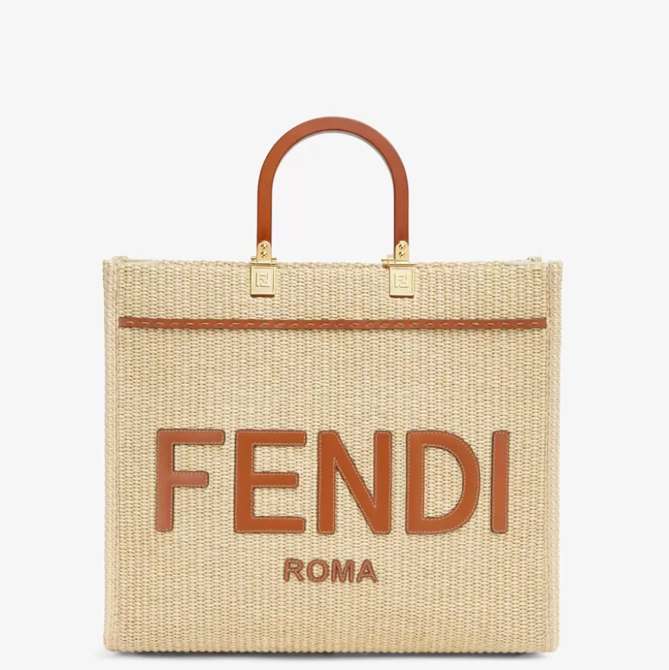 Sac Shopping En Paille Naturelle | Fendi Online