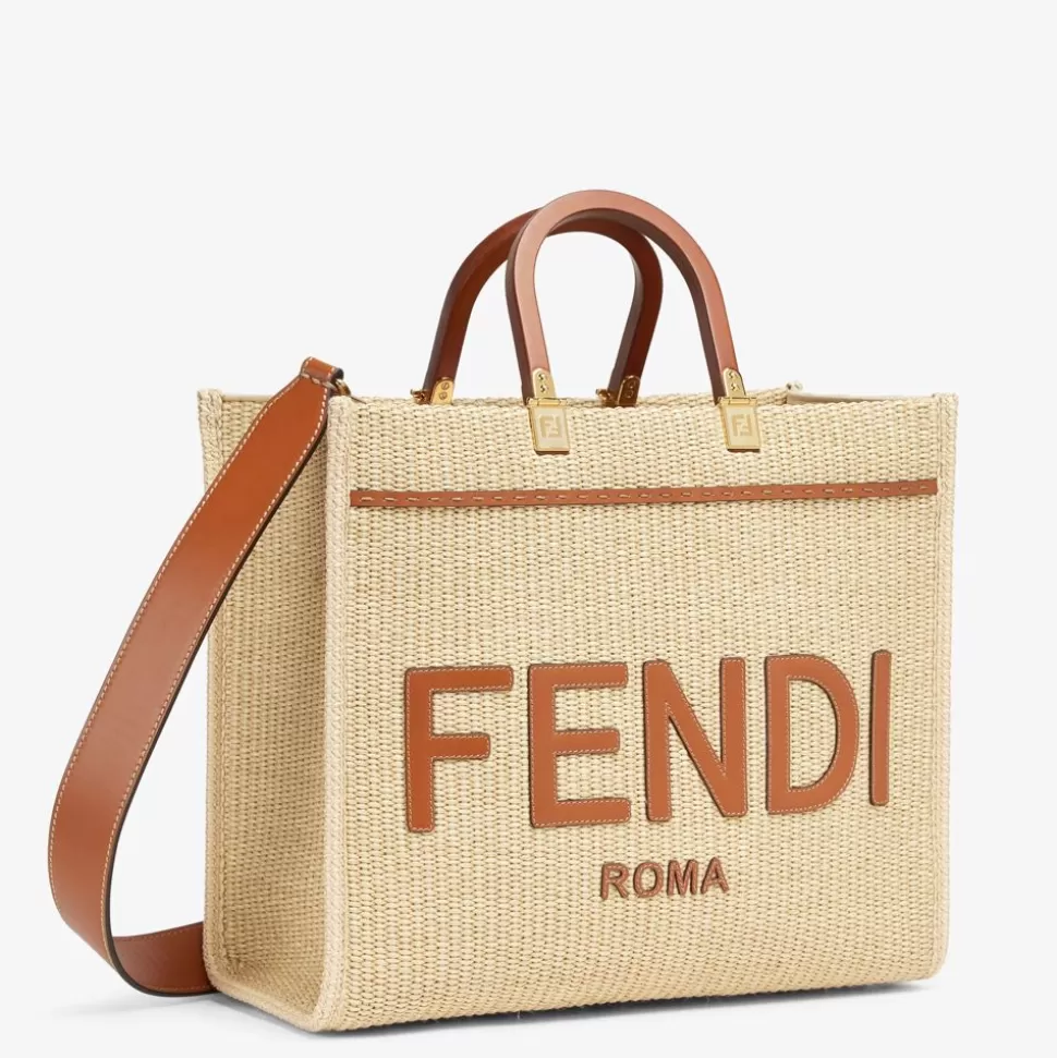 Sac Shopping En Paille Naturelle | Fendi Online