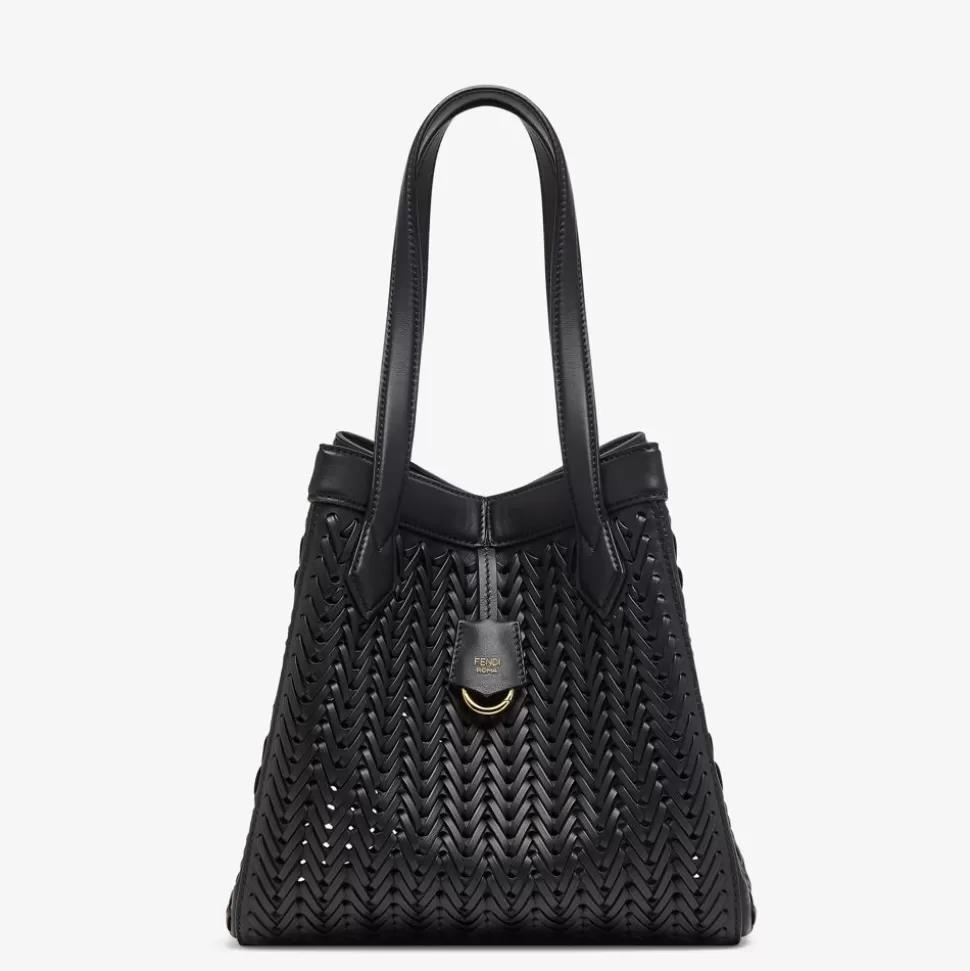 Sac Transformable En Cuir Tresse Noir | Fendi Fashion