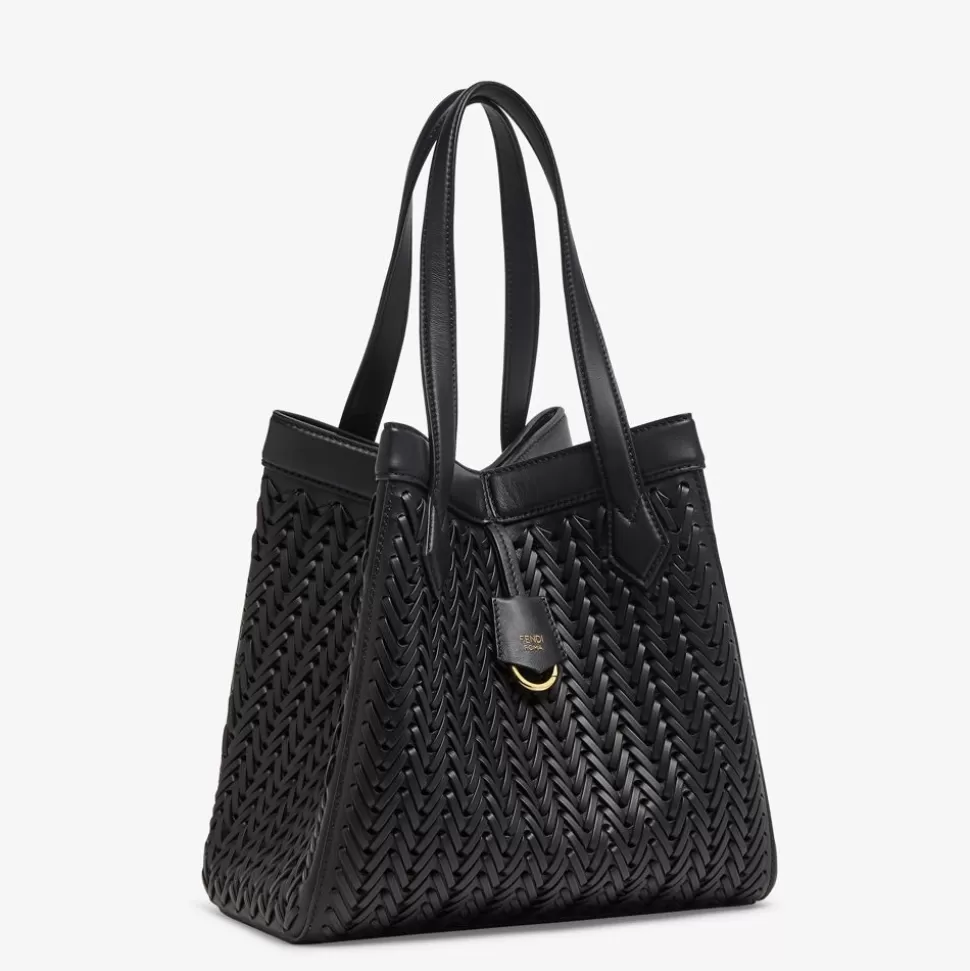 Sac Transformable En Cuir Tresse Noir | Fendi Fashion