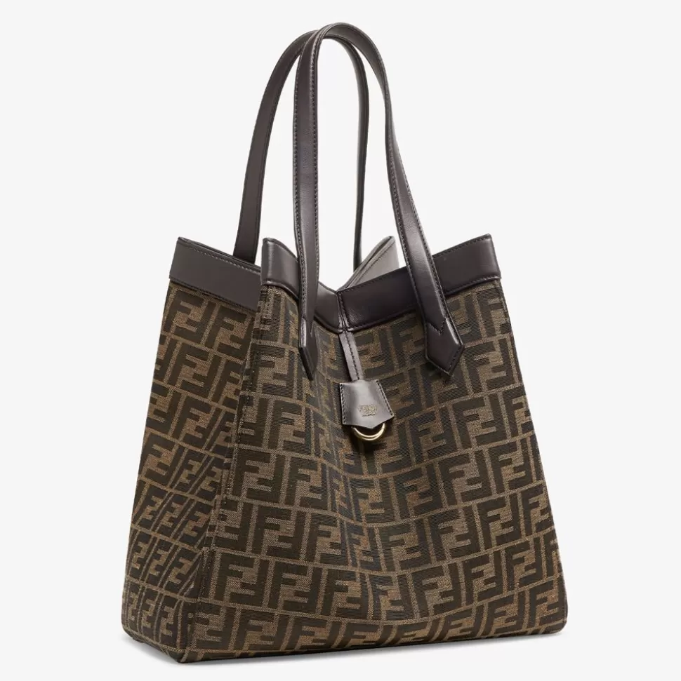 Sac Transformable En Tissu Ff Jacquard Marron | Fendi Flash Sale