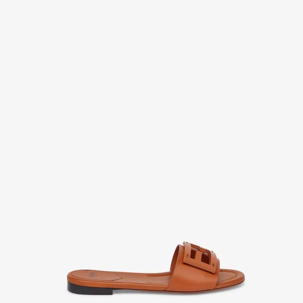 Sandales En Cuir Marron | Fendi Best Sale