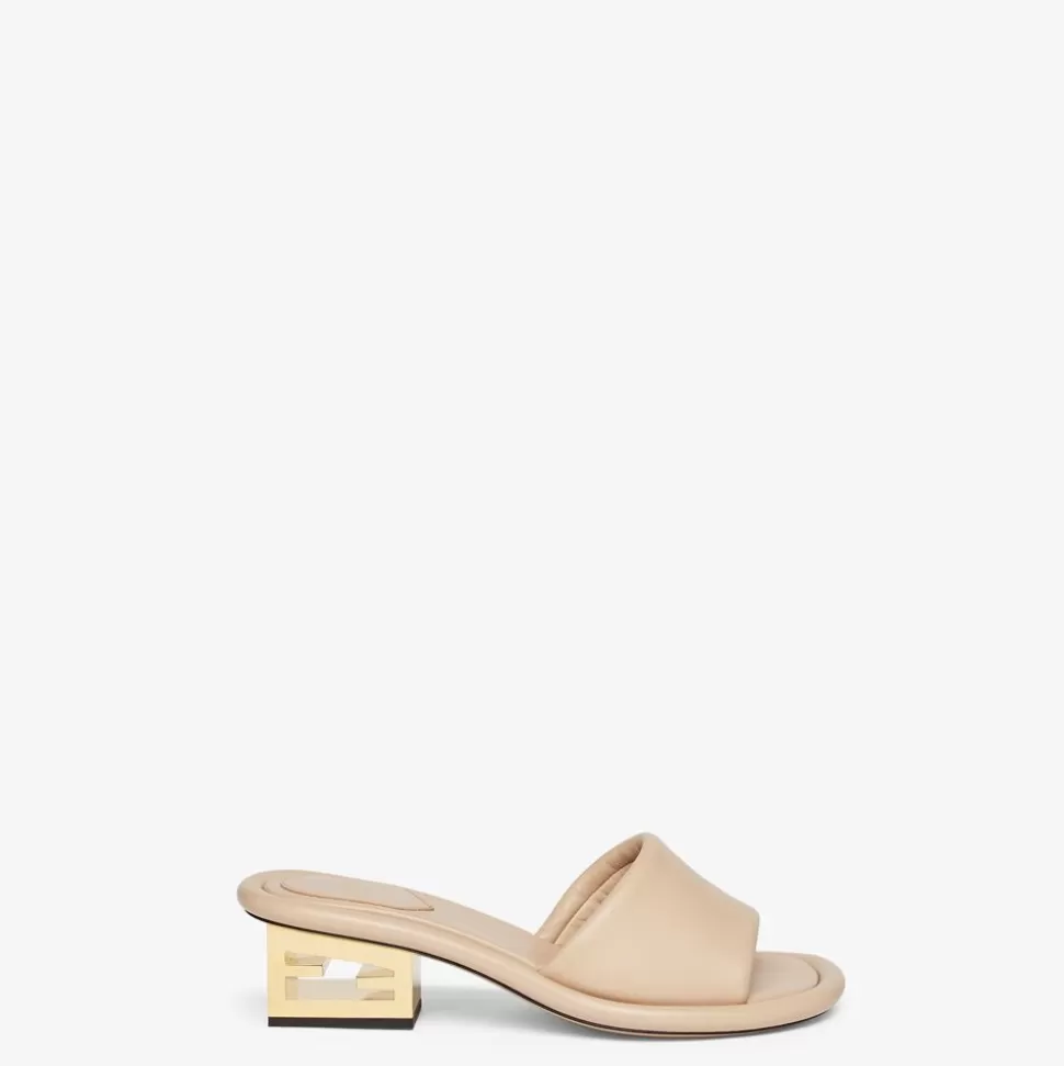 Sandales En Cuir Nappa Beige | Fendi Best