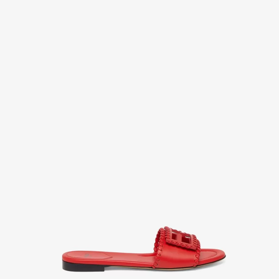 Sandales En Cuir Rouge | Fendi Shop