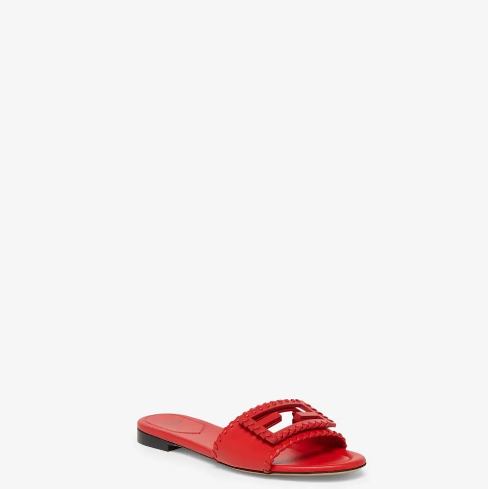 Sandales En Cuir Rouge | Fendi Shop