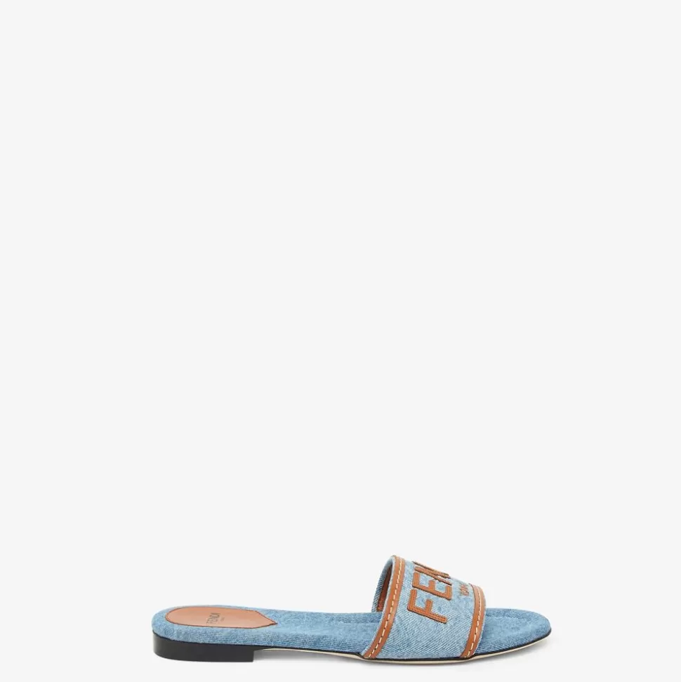 Sandales En Denim Bleu Clair | Fendi Cheap