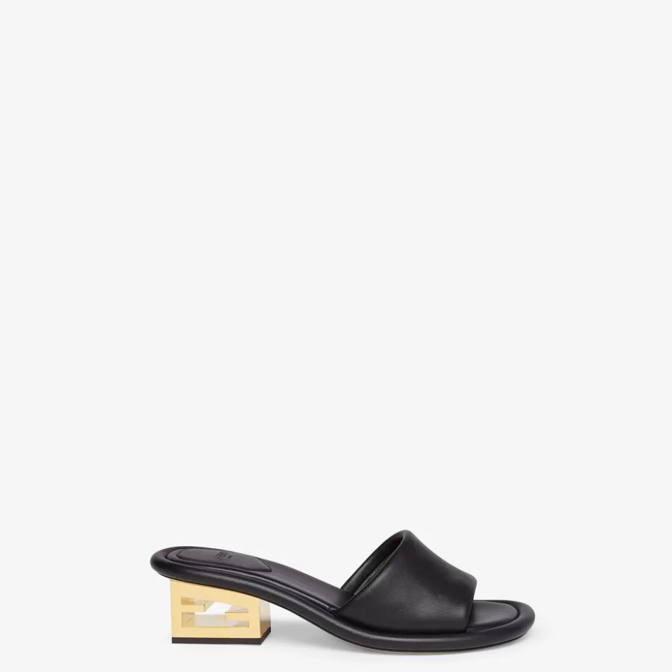 Sandales En Nappa Noir | Fendi New