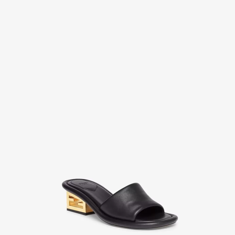 Sandales En Nappa Noir | Fendi New