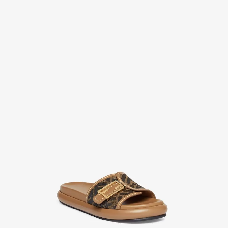 Sandales En Tissu Marron | Fendi Shop
