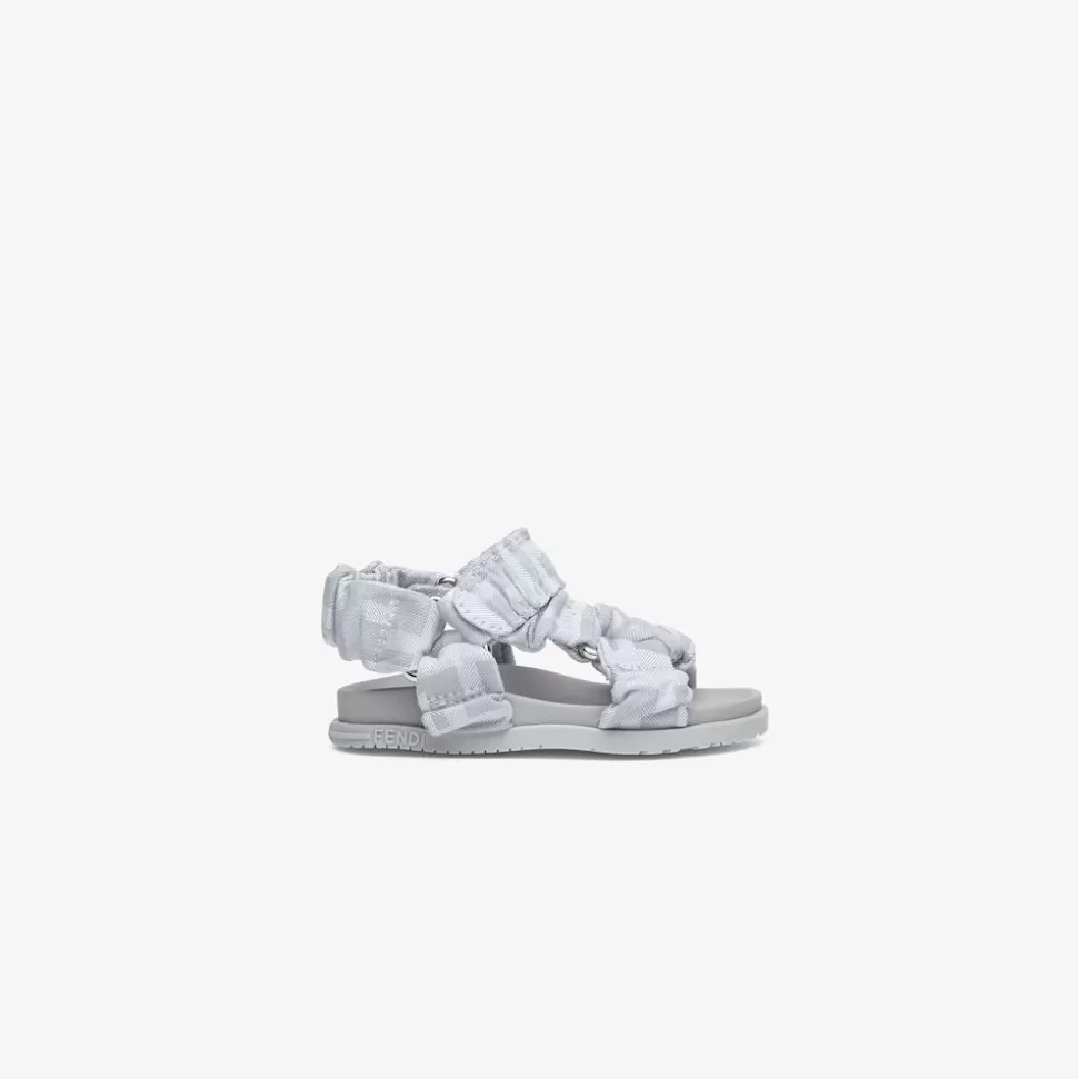 Sandales Premiers Pas En Tissu Gris | Fendi Cheap