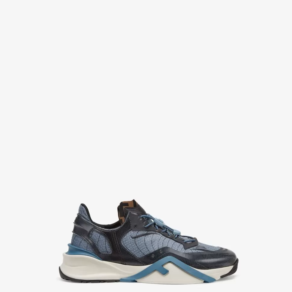 Sneakers Basses En Tissu Bleu | Fendi Online