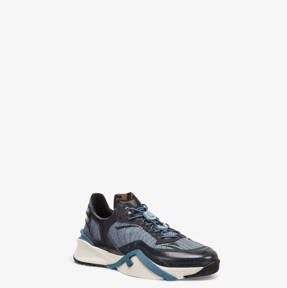 Sneakers Basses En Tissu Bleu | Fendi Online