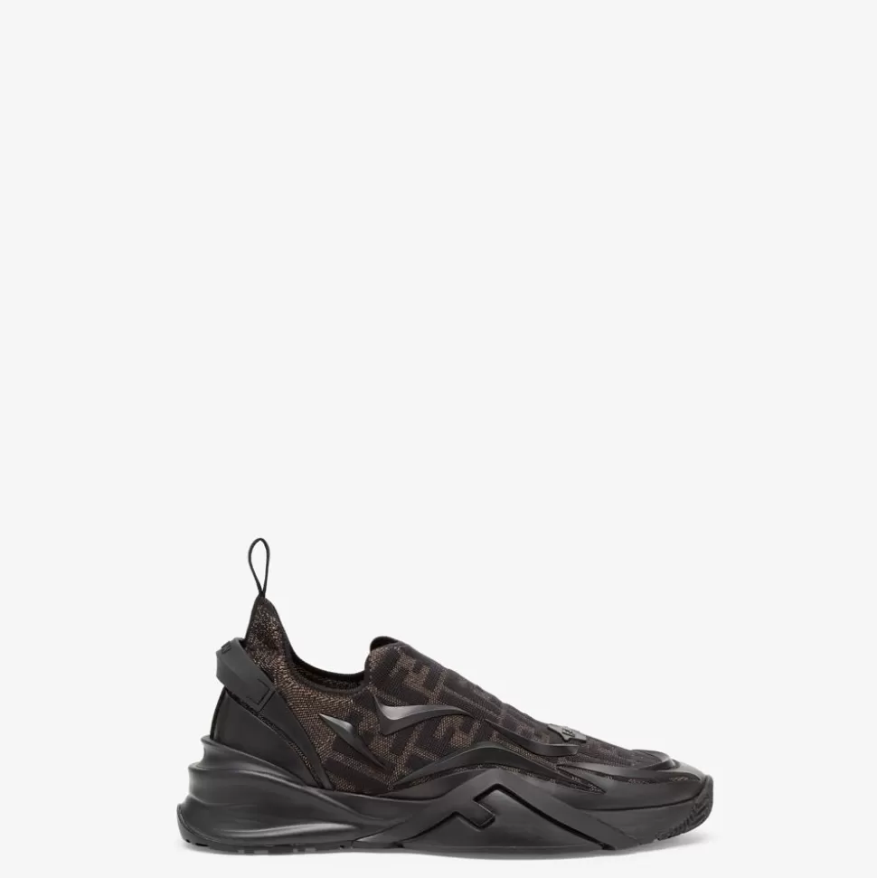 Sneakers De Course En Maille Marron | Fendi Cheap