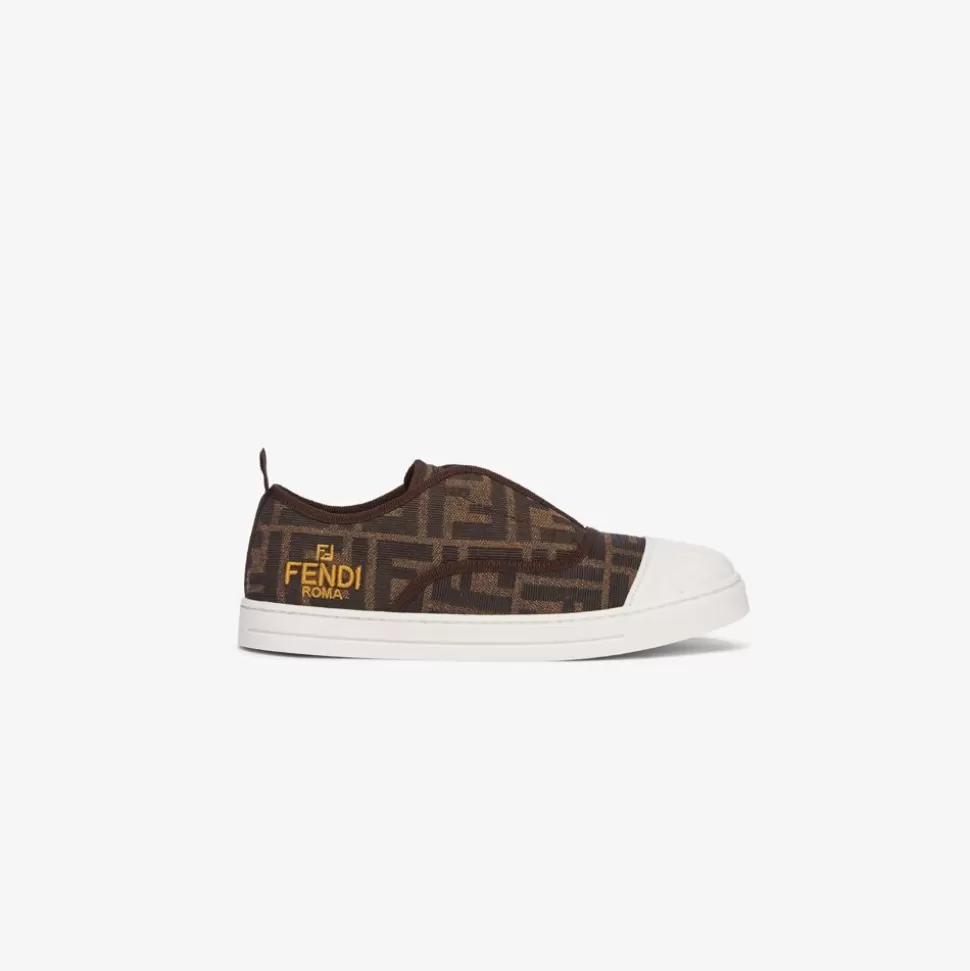 Sneakers Enfant En Jacquard Couleur Tabac | Fendi Cheap