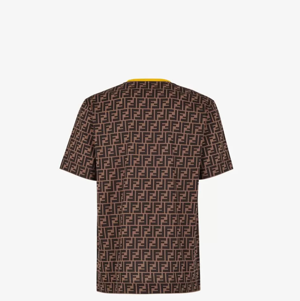 T-Shirt En Coton Marron | Fendi New
