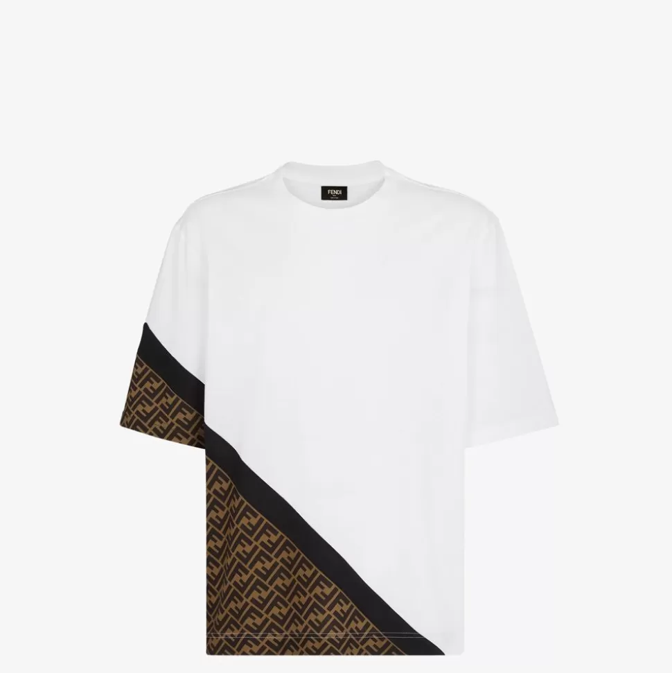 T-Shirt En Jersey Blanc | Fendi Flash Sale