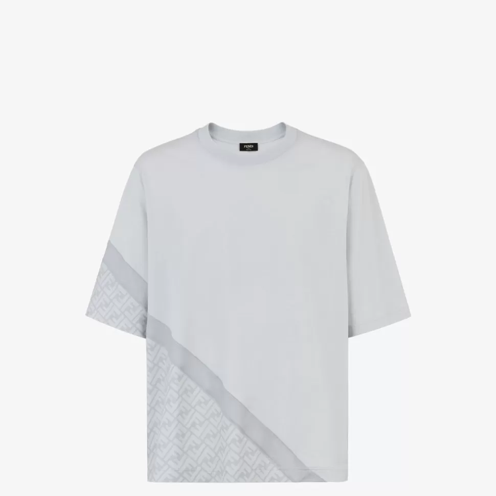 T-Shirt En Jersey Gris Diagonal | Fendi Hot