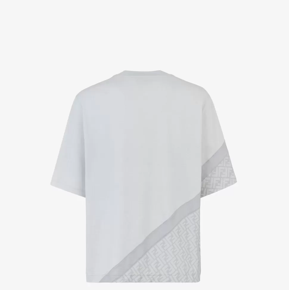 T-Shirt En Jersey Gris Diagonal | Fendi Hot