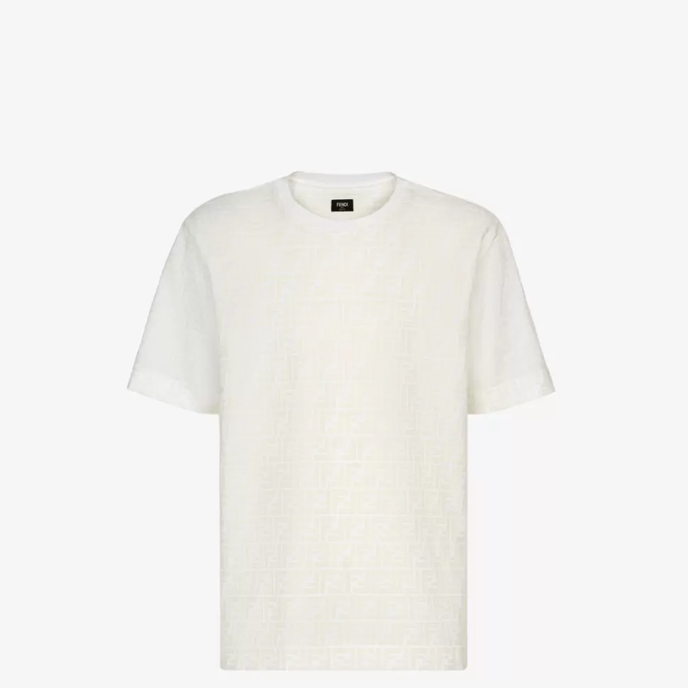 T-Shirt En Pique Blanc | Fendi Cheap