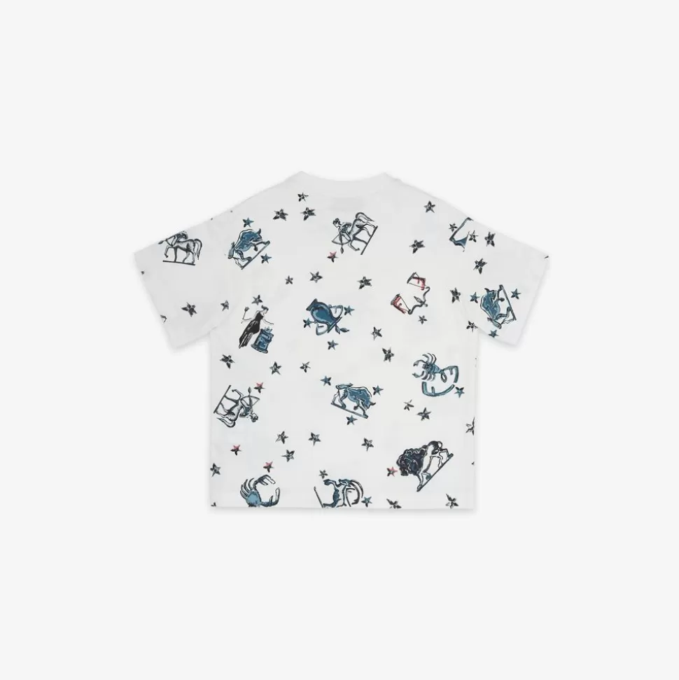 T-Shirt Enfant Mini Me En Jersey Blanc Avec Imprime Multicolore | Fendi Shop