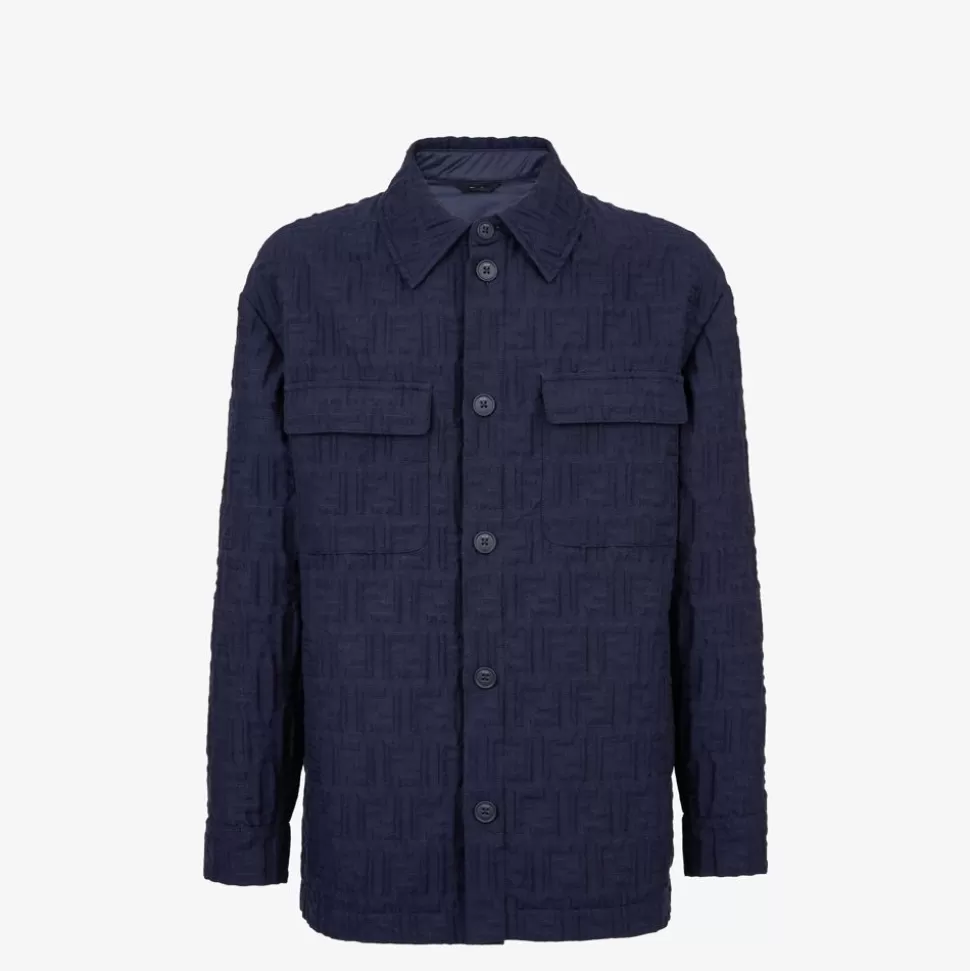 Veste Go-To Jacket En Coton Et Nylon Bleu | Fendi Cheap